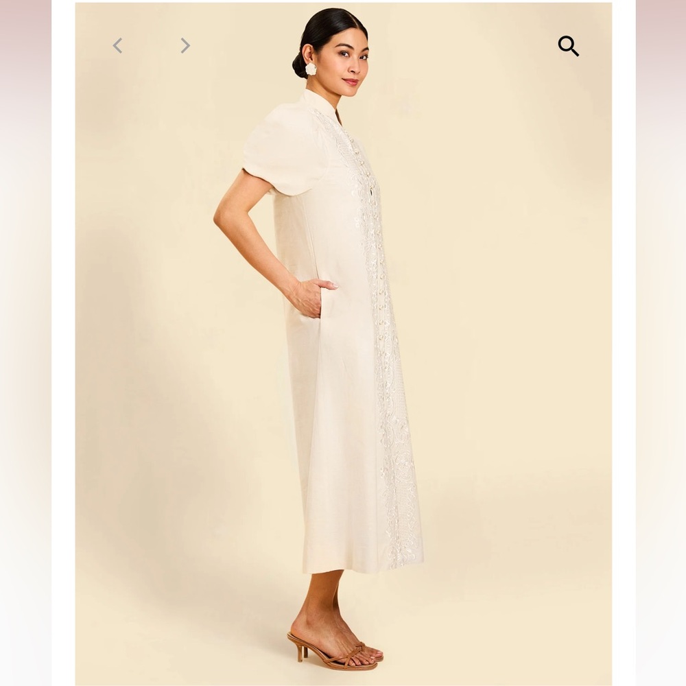 NWT MESTIZA NEW YORK Elliana Barong Midi Dress - Picture 3 of 13